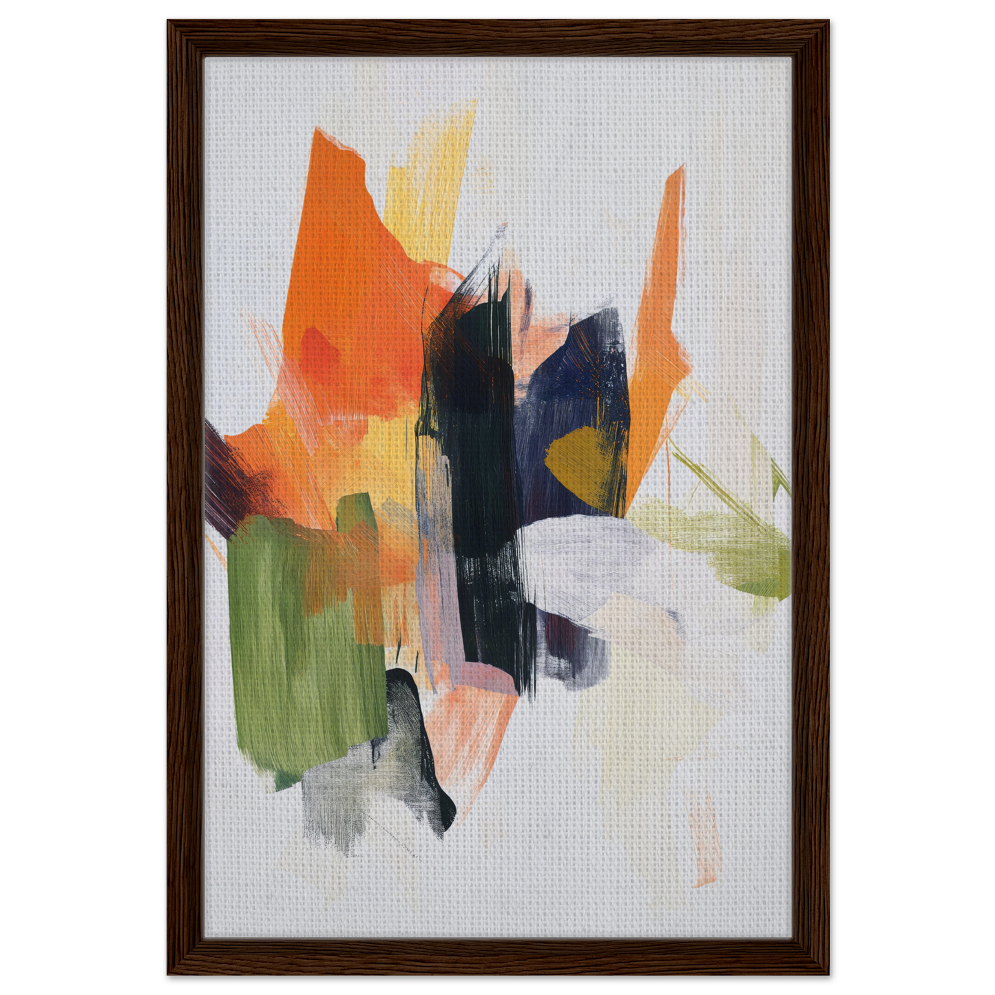 Abstract painting titled Chaotic Color Waltz featuring bold brushstrokes for room decor