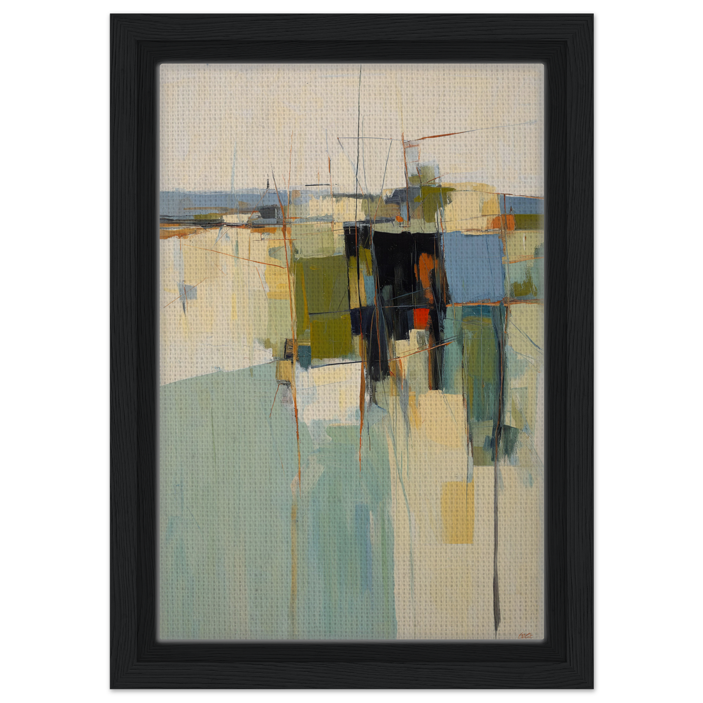 Abstract painting of Chaotic Geometric Harmony, perfect for modern room decor
