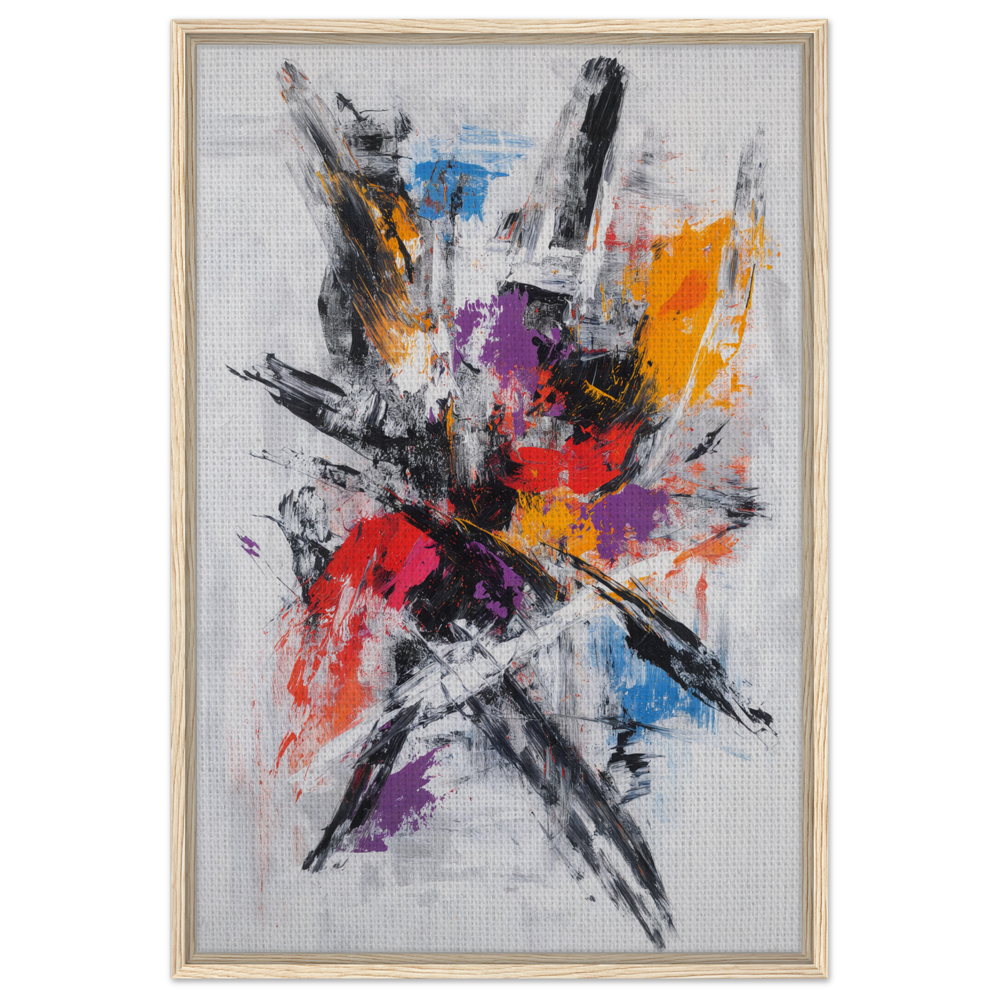 Abstract painting with vibrant brushstrokes for Chromatic Chaos Ballet room decor