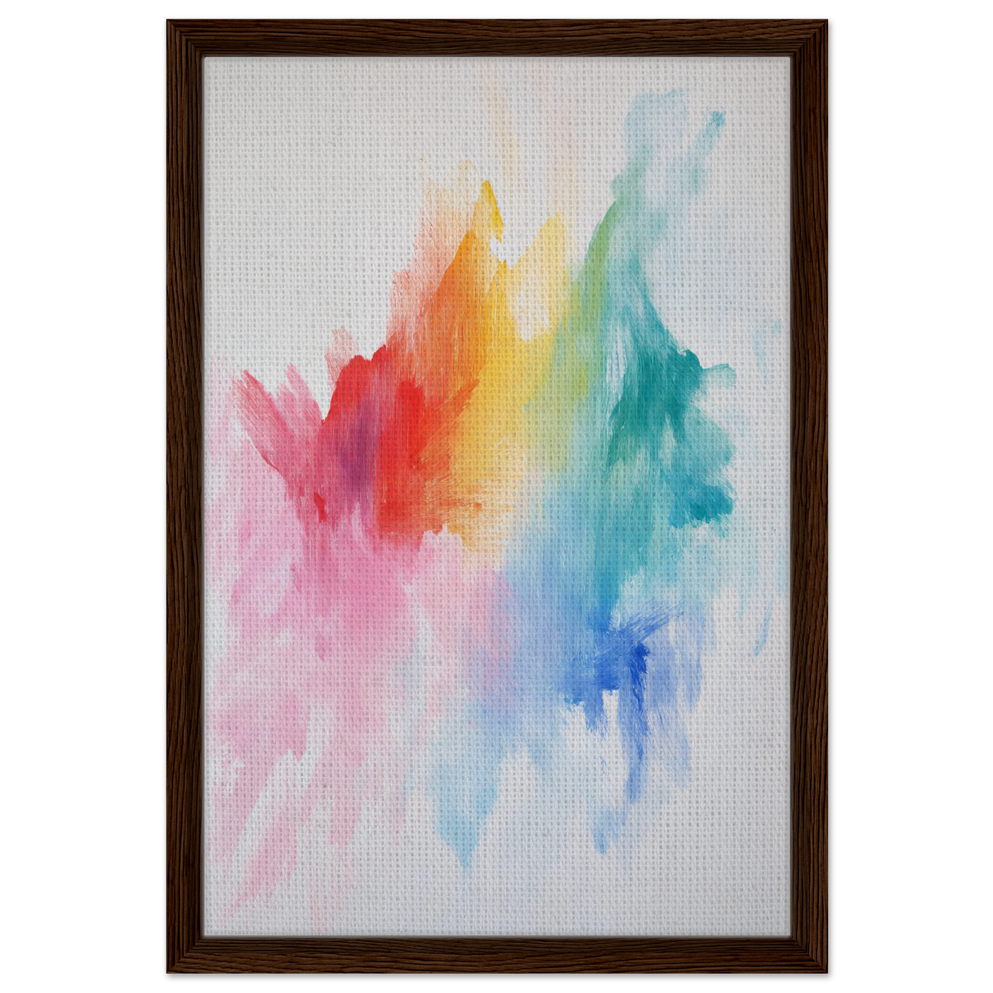 Abstract watercolor artwork in vibrant rainbow colors for Color Dream Overload framed canvas print