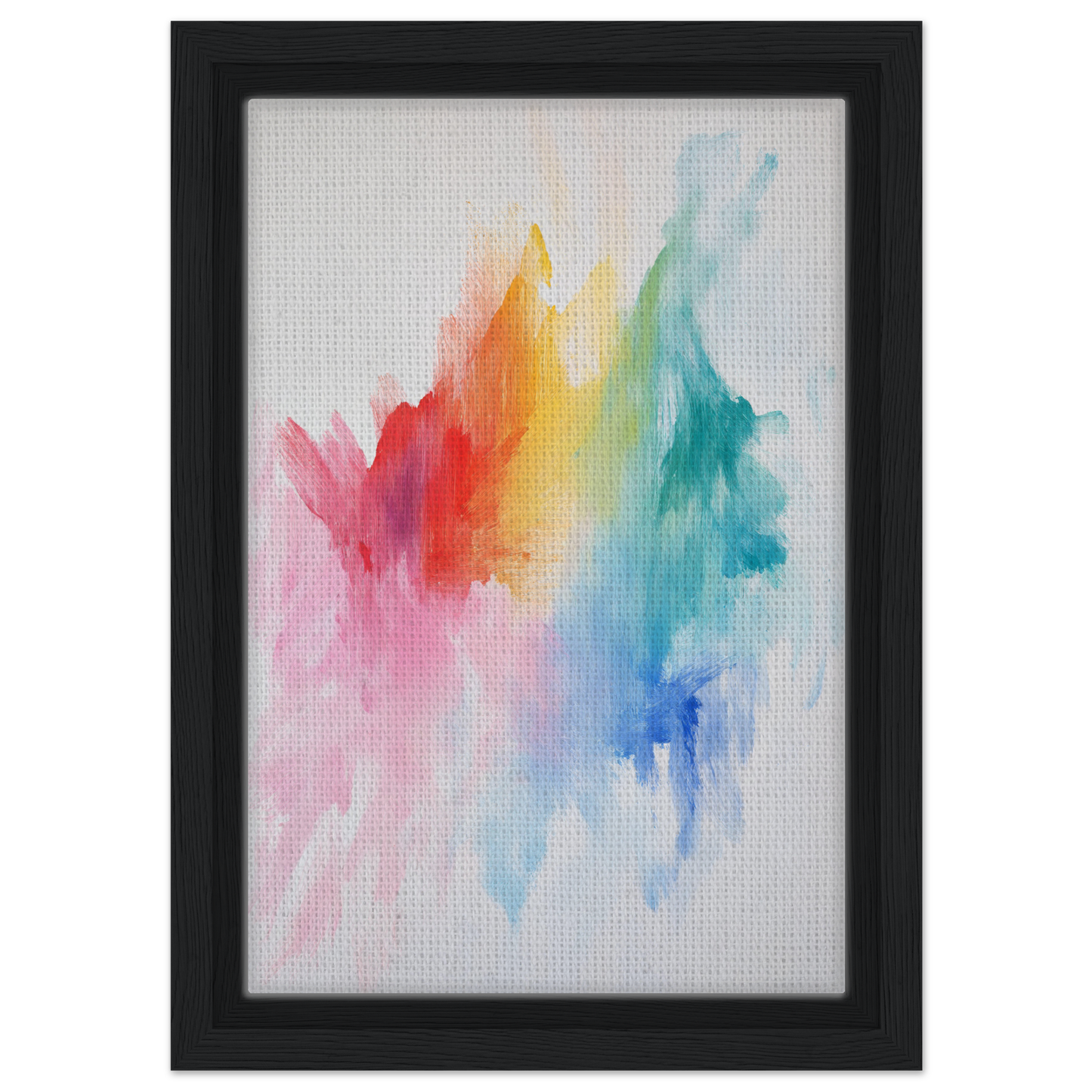 Framed abstract watercolor painting in Color Dream Overload for stylish room decor