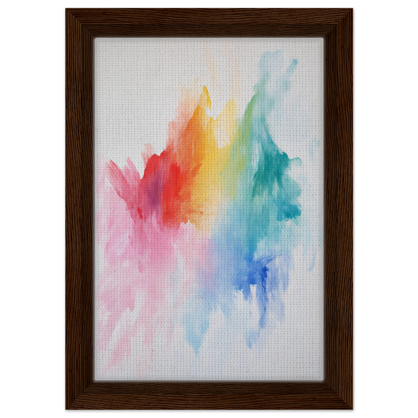 Framed canvas print of Color Dream Overload, featuring vibrant abstract watercolor art