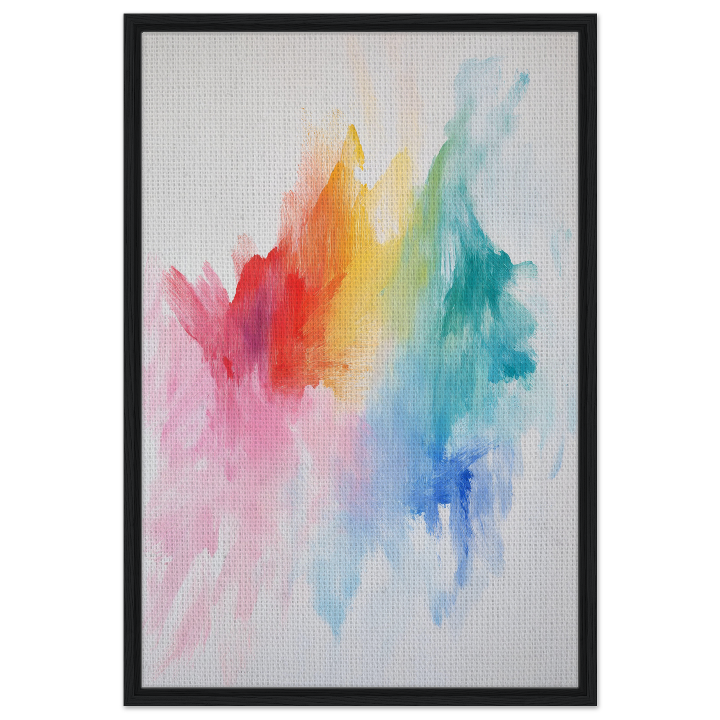 Abstract watercolor painting in vibrant rainbow spectrum for Color Dream Overload room decor