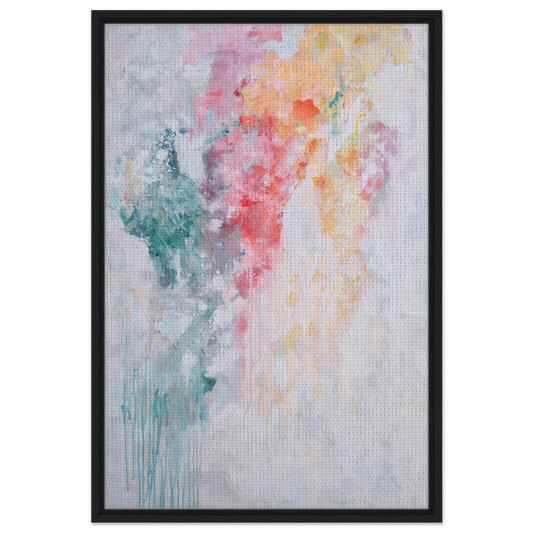 Abstract watercolor painting in soft pastels, framed canvas print from Fashion Oracle™