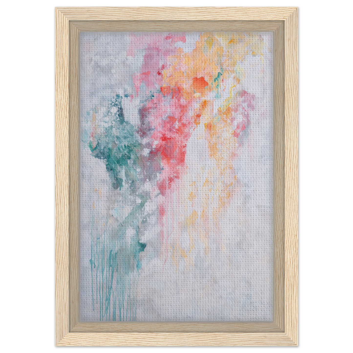 Abstract watercolor painting in soft pastels for Colorful CurrentsConsciousness framed canvas print