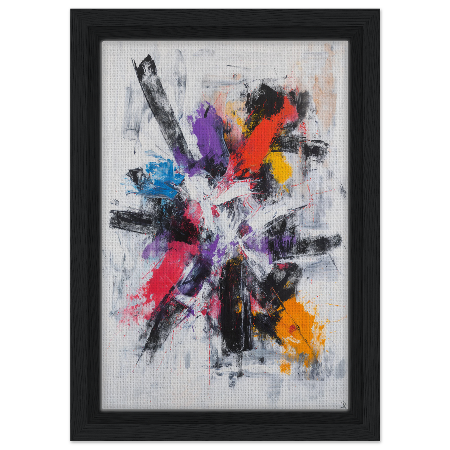 Abstract painting with bold brushstrokes in Colorful Mindscape Burst for stylish room decor