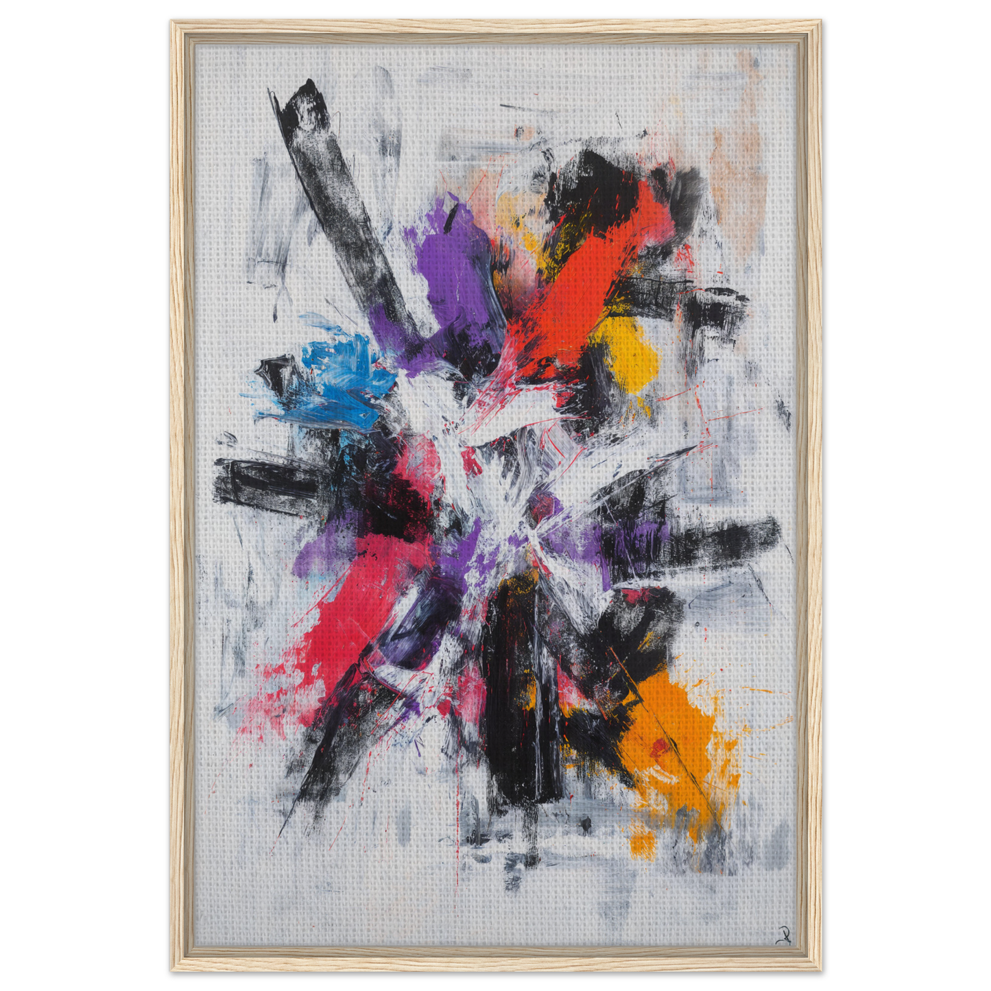 Abstract painting of Colorful Mindscape Burst with vibrant colors for stylish room decor