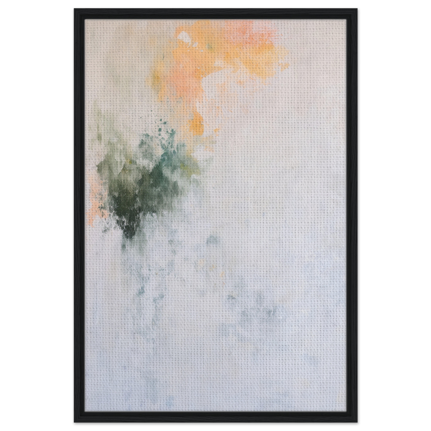 Abstract painting in soft pastel colors titled Conceptual Color Drift on framed canvas print
