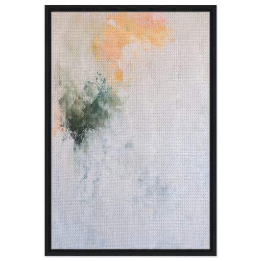 Abstract painting in soft pastel colors titled Conceptual Color Drift on framed canvas print