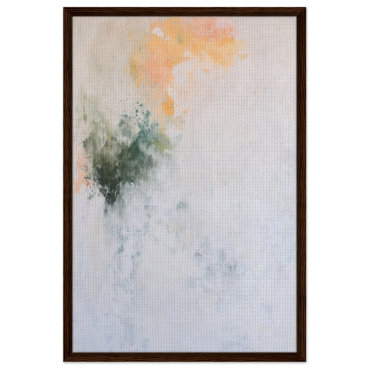 Abstract painting featuring soft peach and green brushstrokes for Conceptual Color Drift room decor