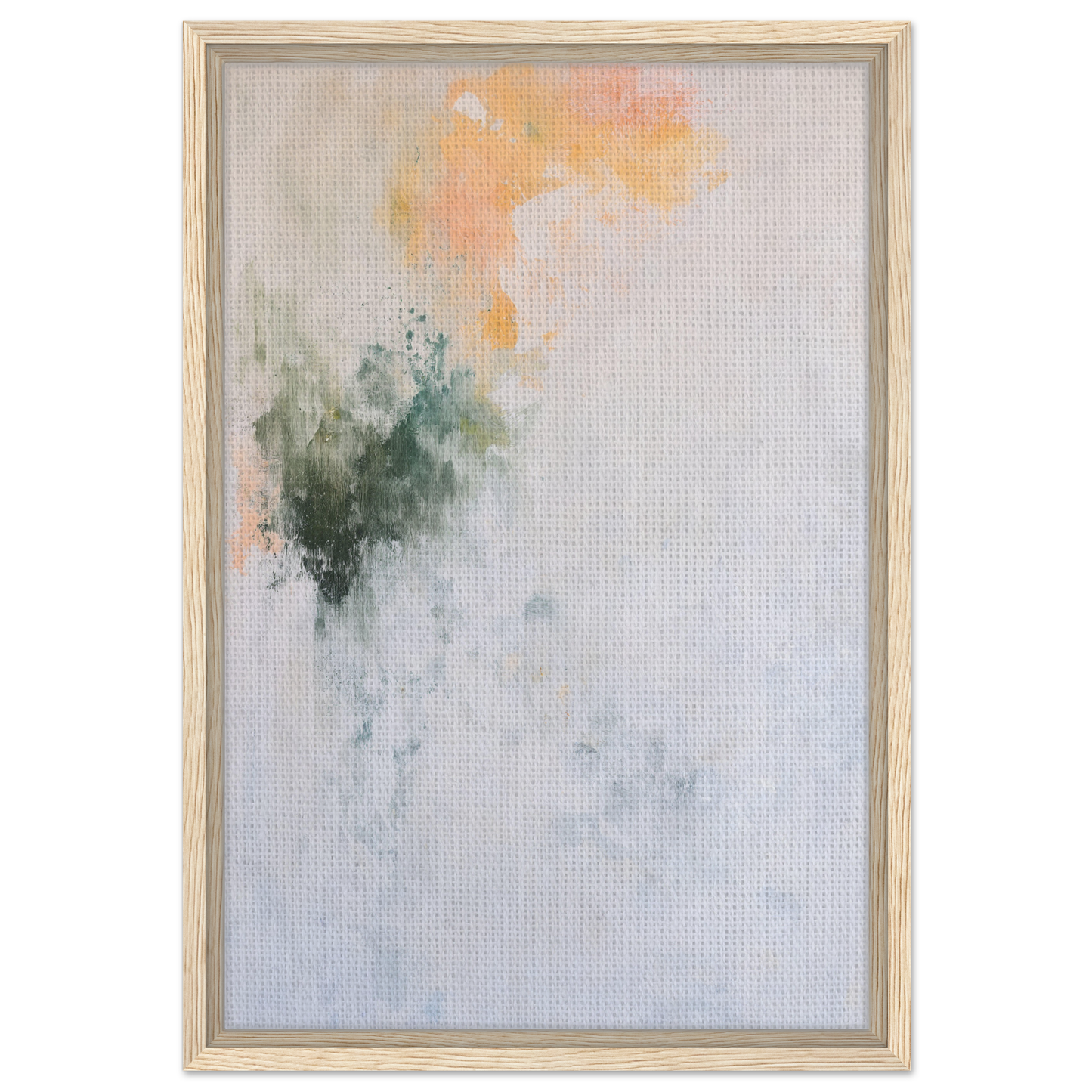 Abstract painting featuring soft peach and green brushstrokes for Conceptual Color Drift
