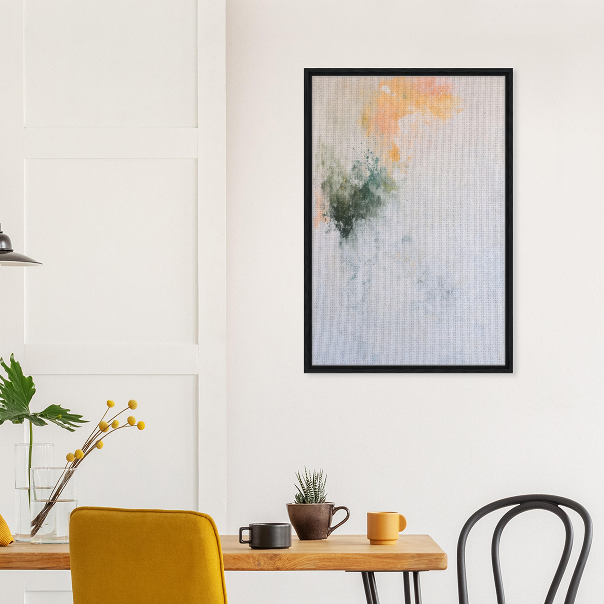 Abstract framed artwork with soft pastel colors for Conceptual Color Drift room decor