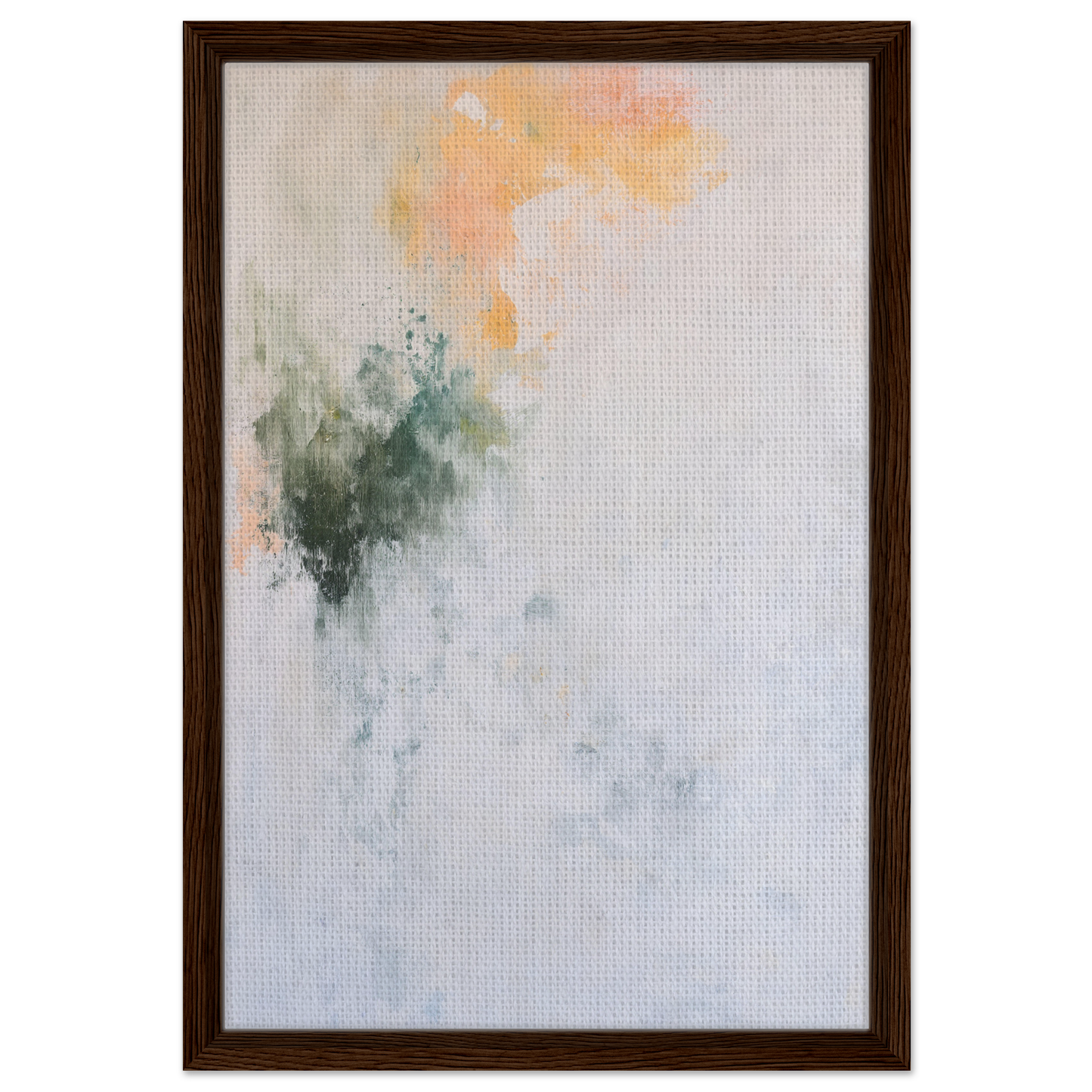 Abstract painting in soft peach and green, part of the Conceptual Color Drift room decor