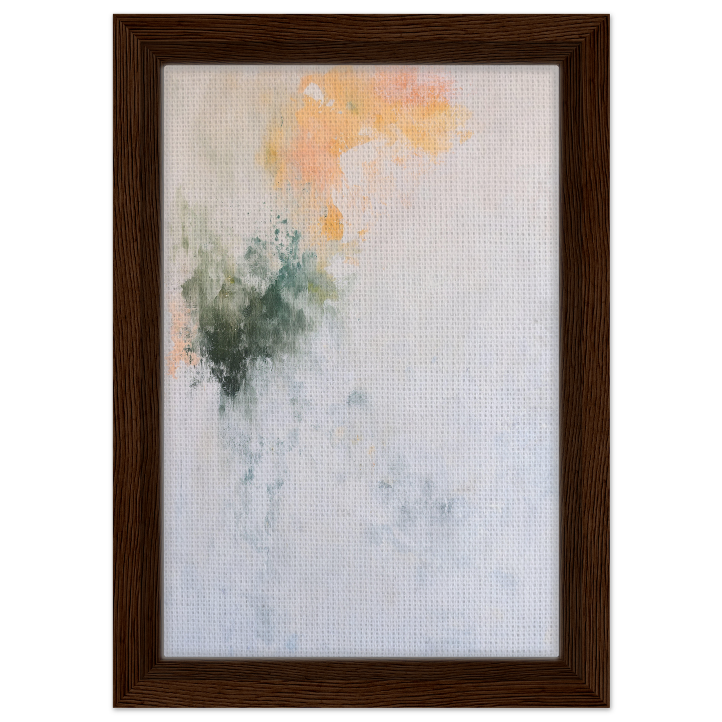 Abstract painting with pastel colors in a wooden frame for Conceptual Color Drift