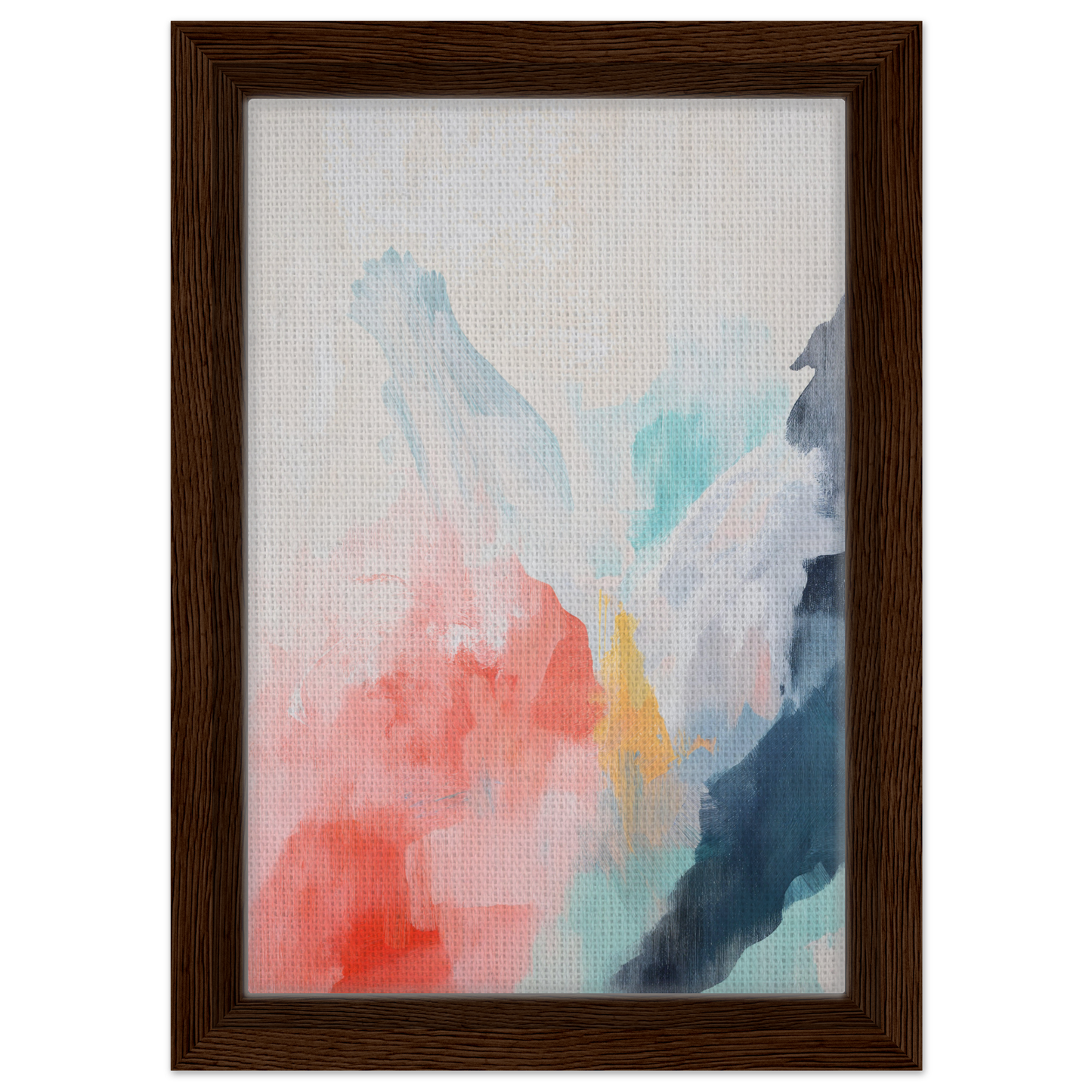 Abstract watercolor painting in soft pastels, Coral Dreams Flowing framed room decor