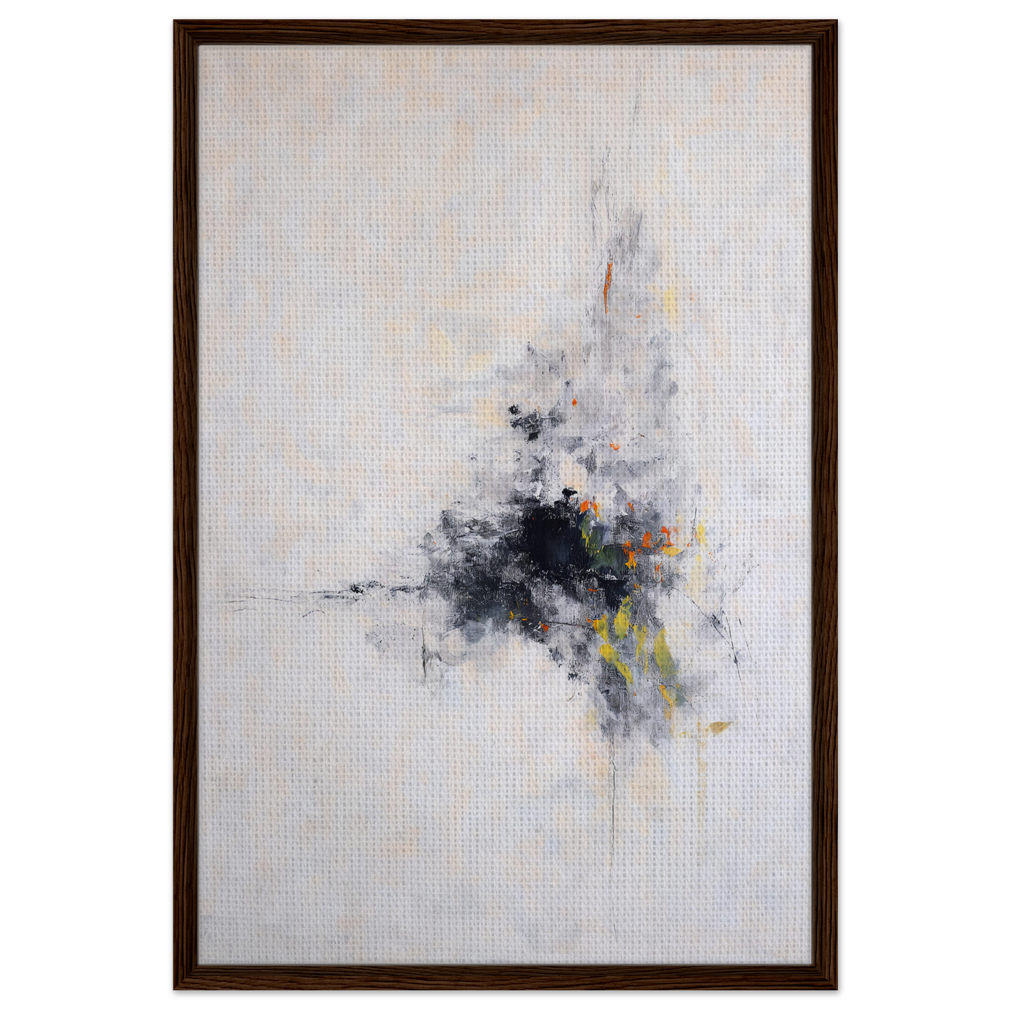 Abstract painting titled Cosmic Chaos Communion featuring gray and colorful elements