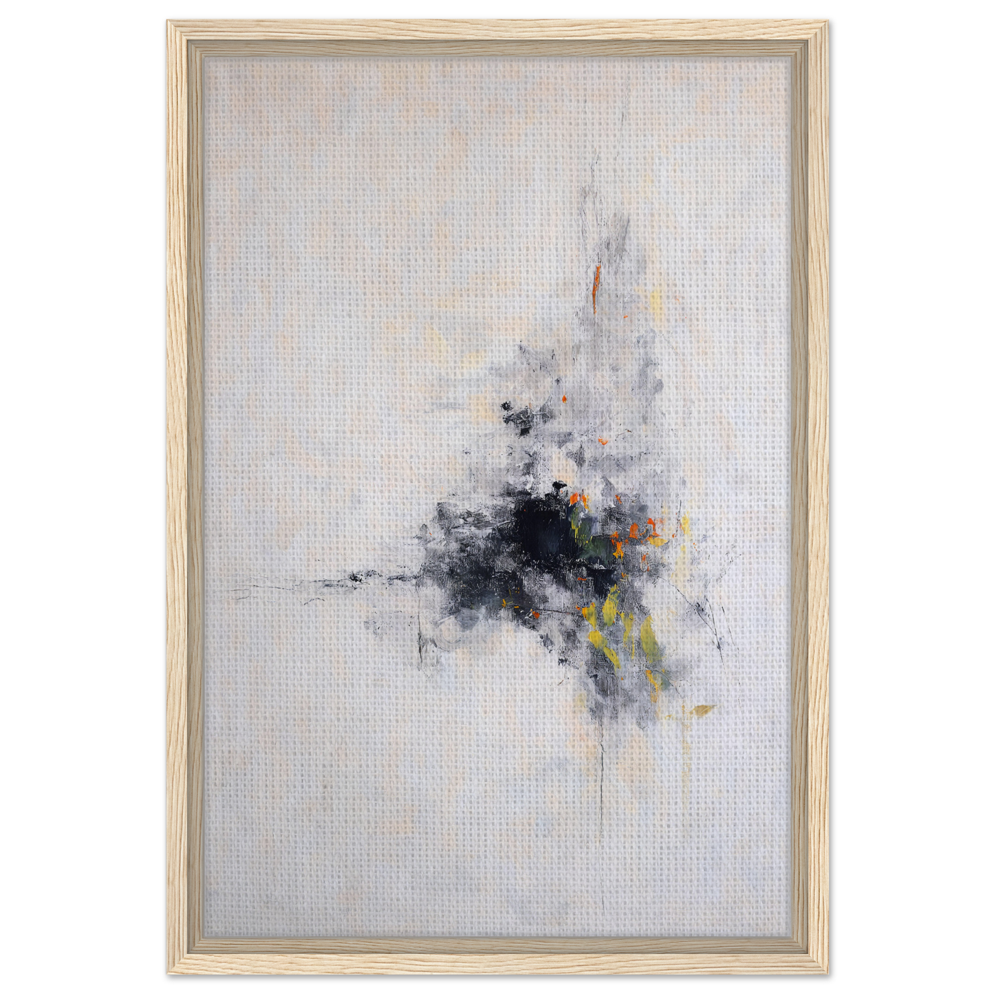 Abstract painting in Cosmic Chaos Communion with dark and light brushstrokes on canvas