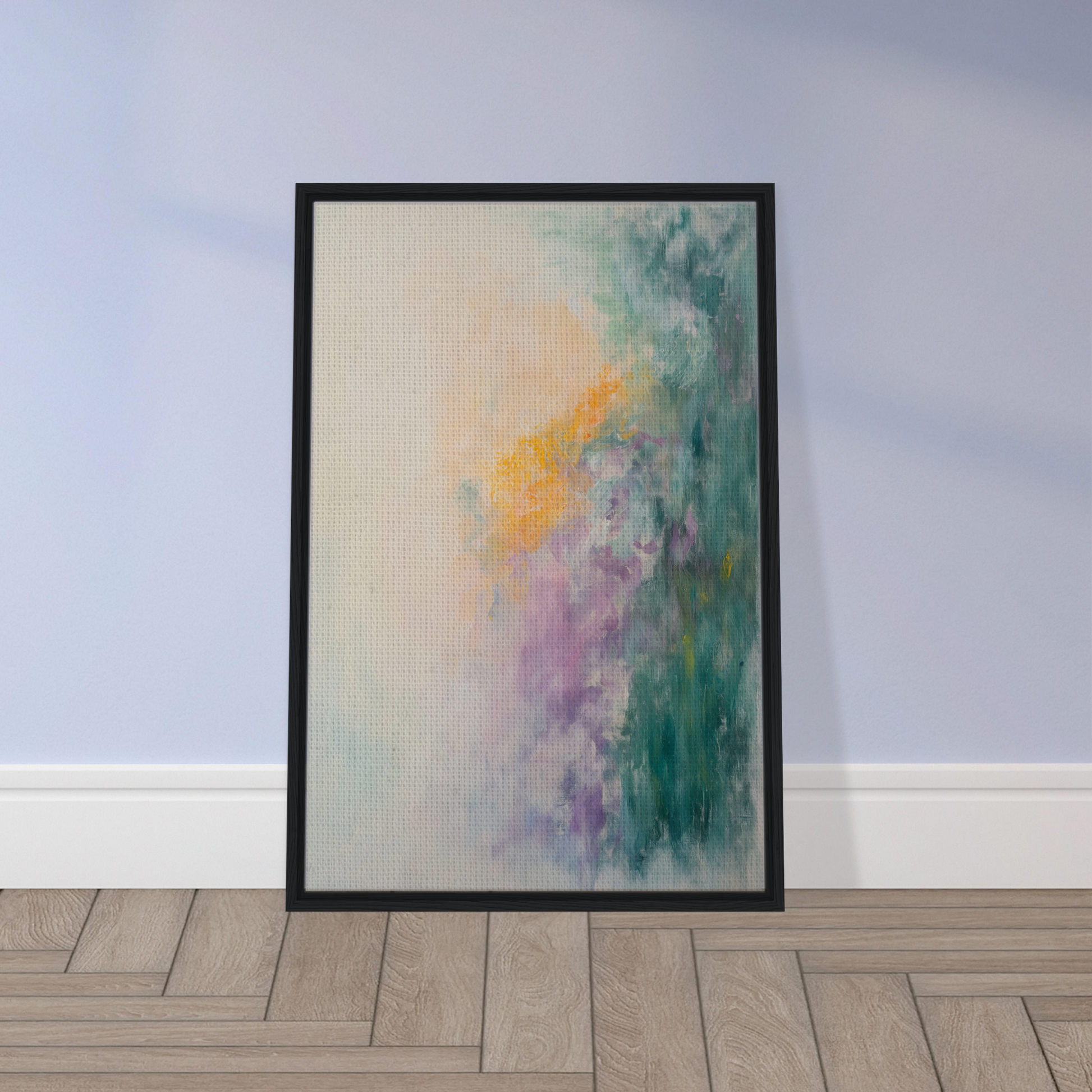 Framed canvas print of Dreamscape Tranquility with soft blended watercolor colors
