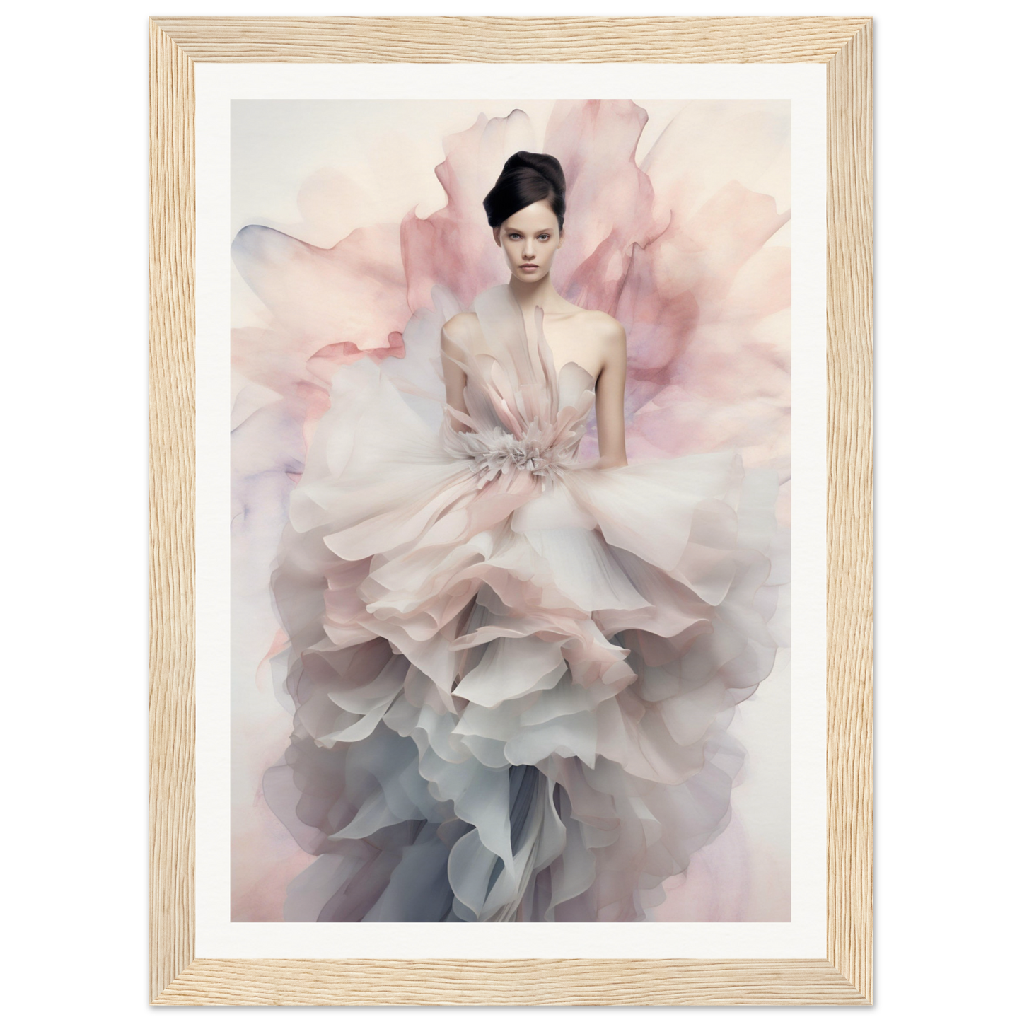 A high-quality Fashionista The Oracle Windows™ Collection poster of a woman in a pink dress, perfect for transforming your space and hanging on your wall.
