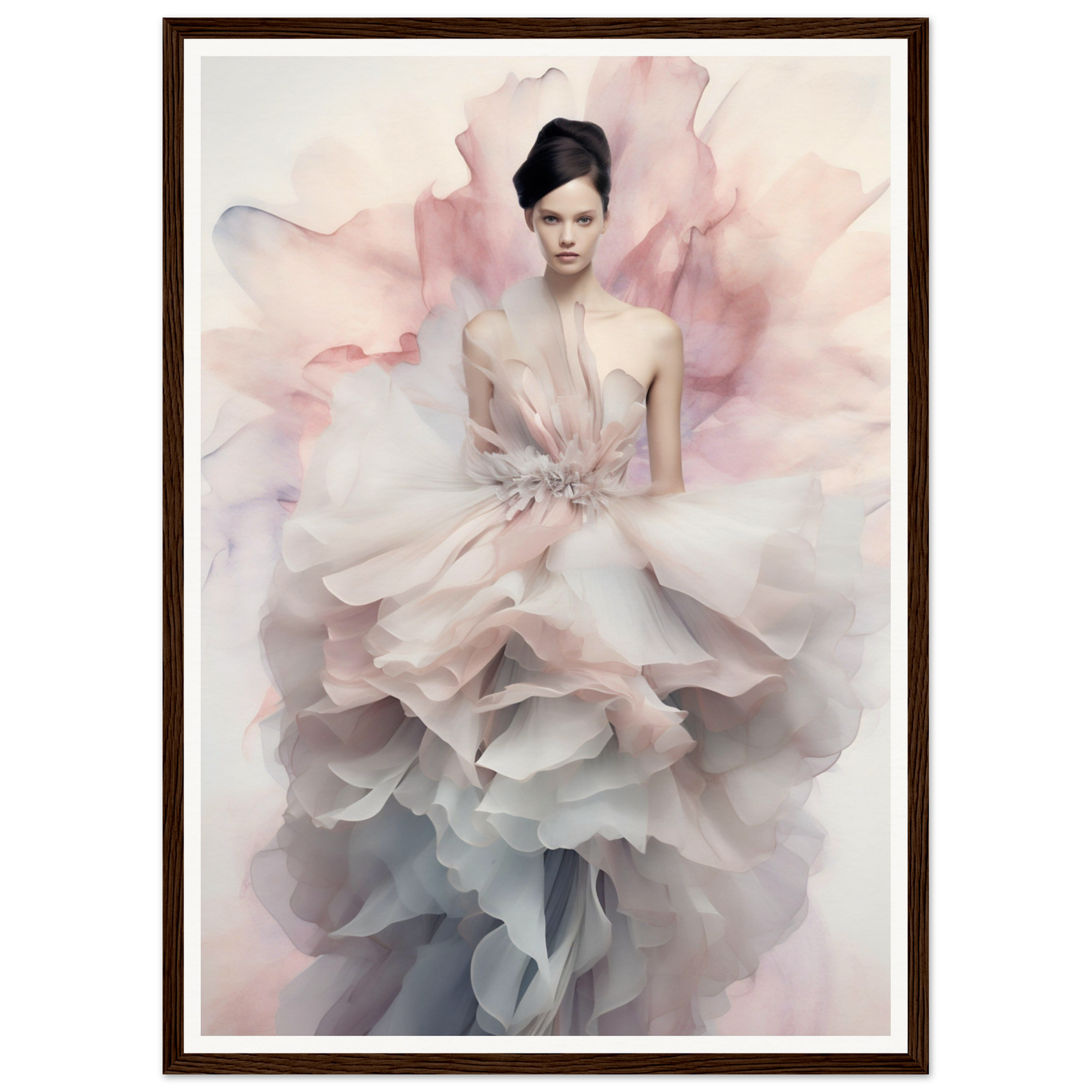 A high-quality Fashionista The Oracle Windows™ Collection poster of a woman in a pink dress, perfect for transforming your space and hanging on your wall.