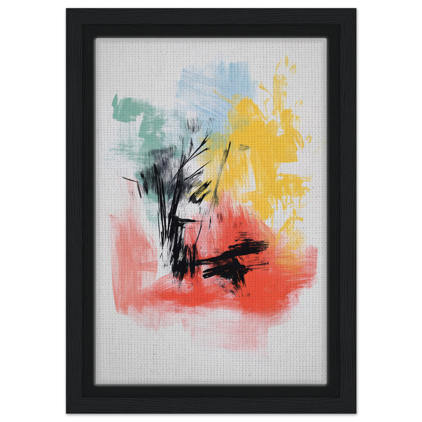 Abstract painting in vibrant hues, embodying Electric Chaos Harmony for stylish room decor