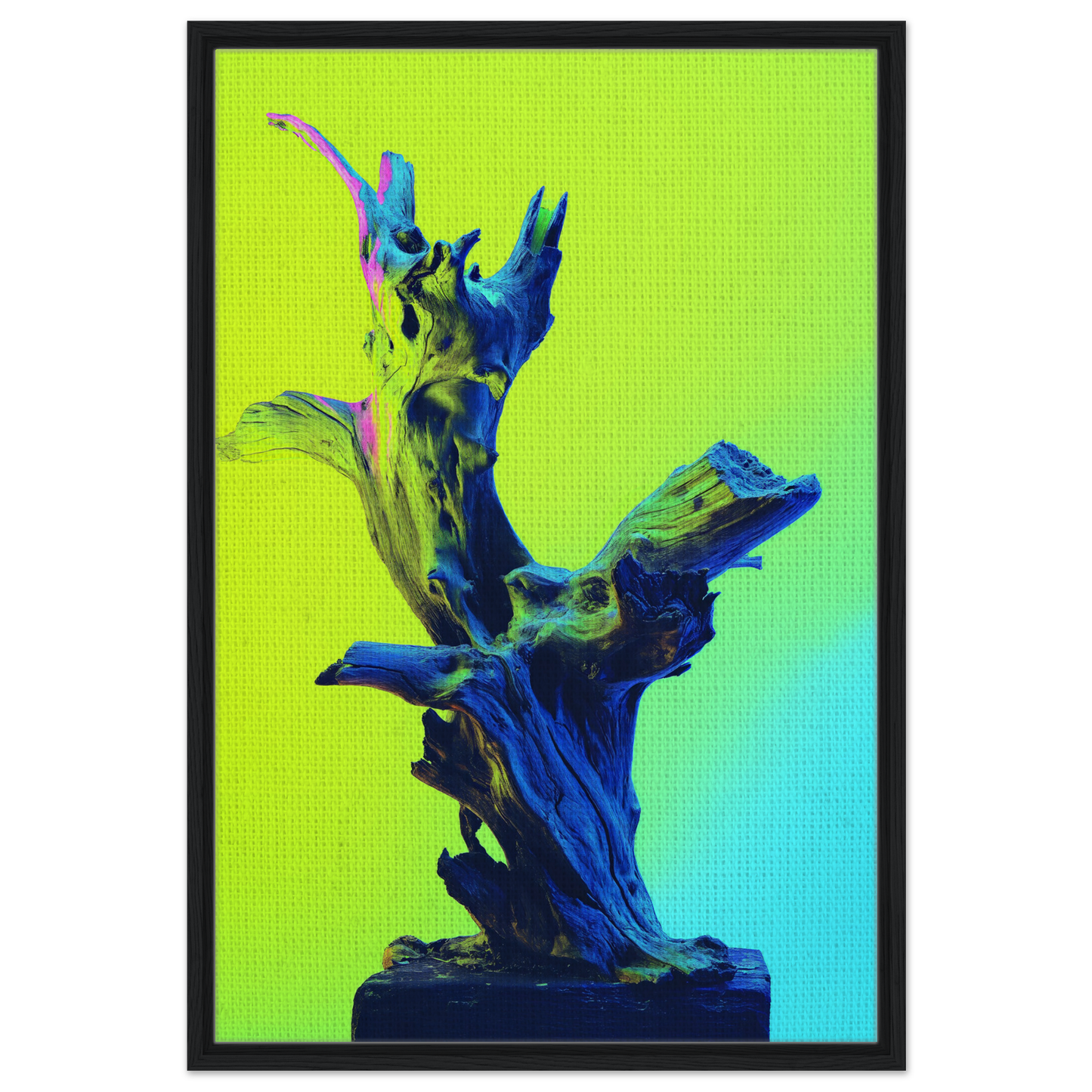 Abstract sculpture in blue and green for Electric Driftwood Dreams room decor