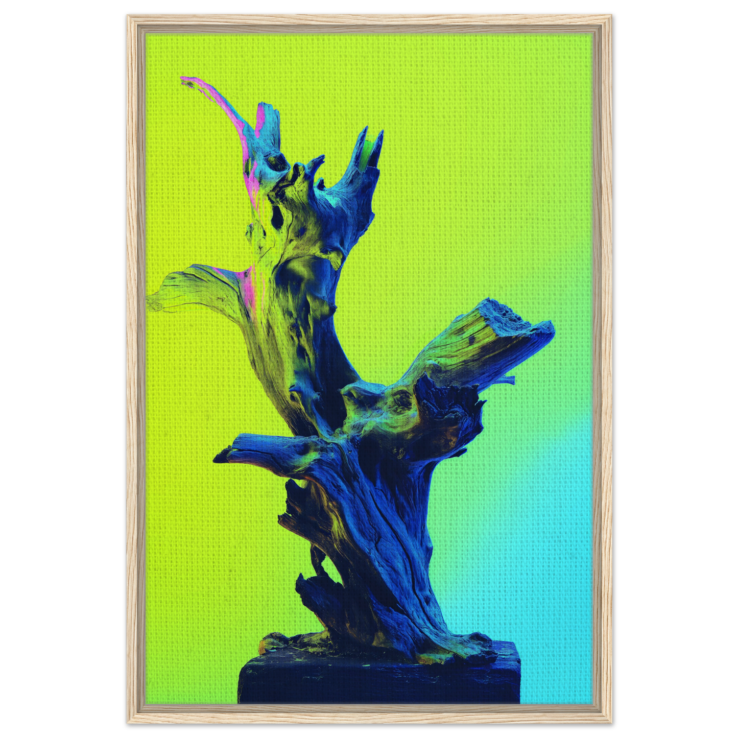 Abstract sculpture in blue and green for Electric Driftwood Dreams room decor