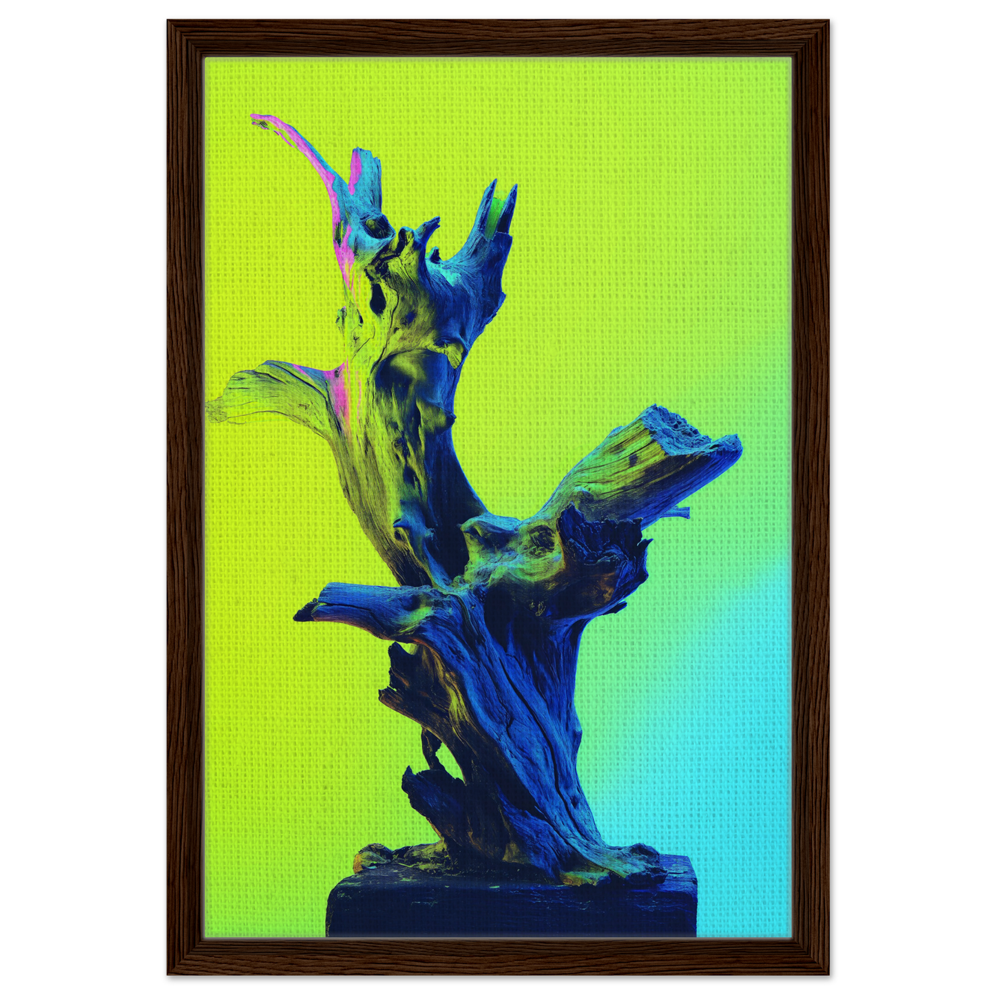 Abstract sculpture in blue and green hues for Electric Driftwood Dreams room decor
