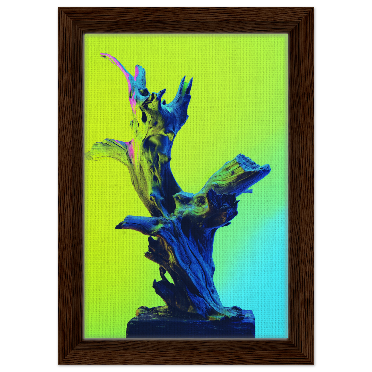 Abstract blue sculpture with organic forms for Electric Driftwood Dreams room decor