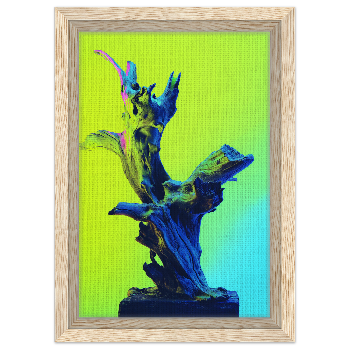 Abstract sculpture in blue and green for Electric Driftwood Dreams room decor
