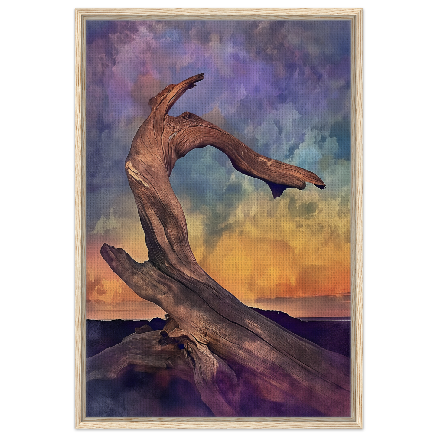 Twisted driftwood with organic shape, perfect for Elemental Reverie room decor