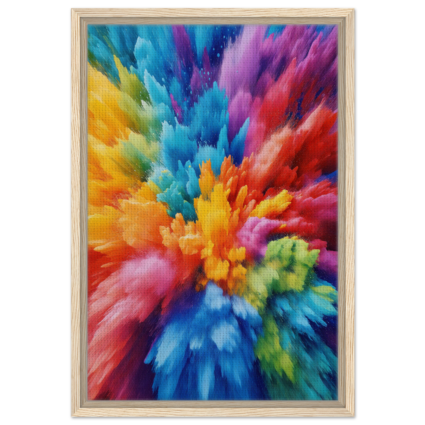Vibrant abstract painting showcasing Energetic Hue Symphony framed canvas print