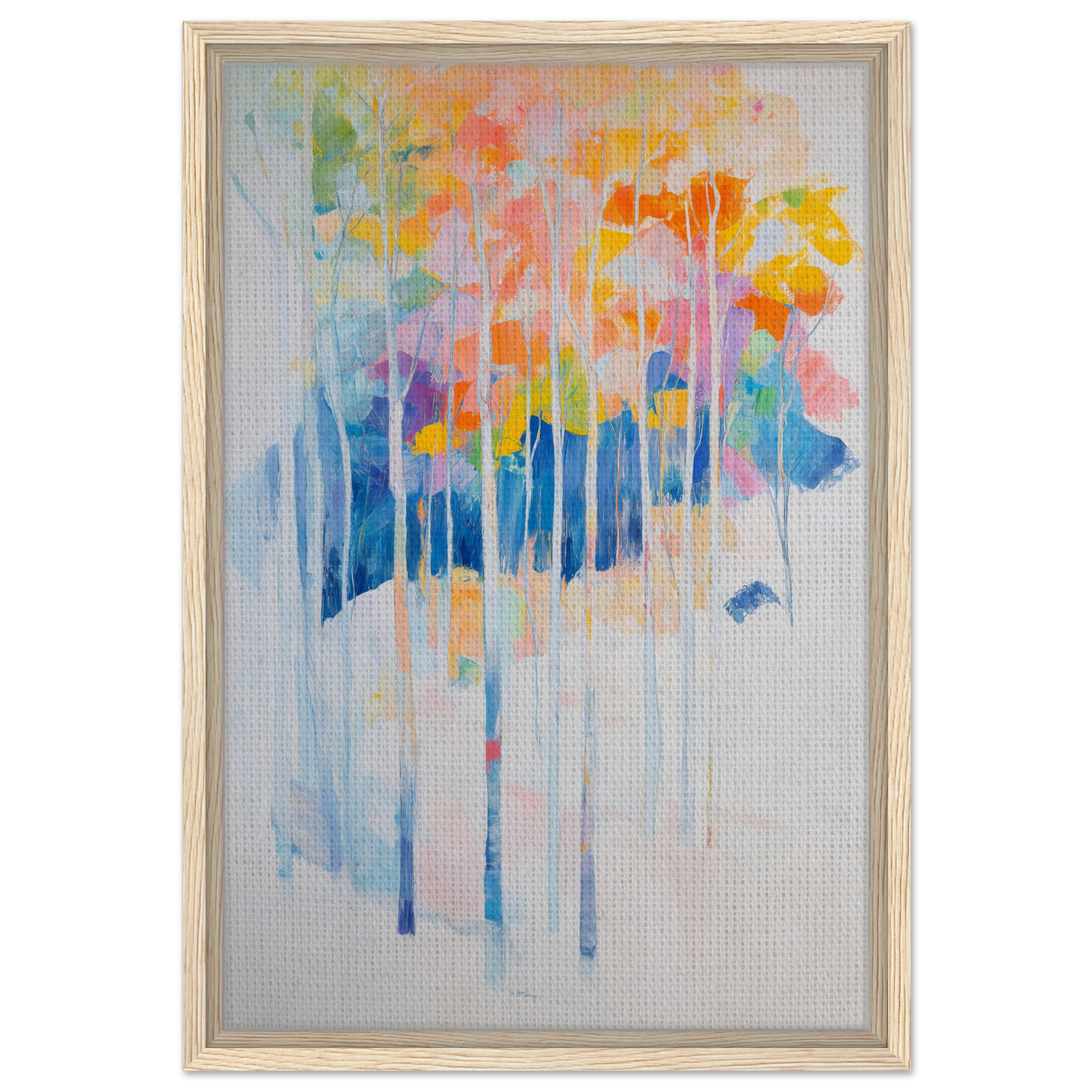 Abstract watercolor painting of colorful streaks and splatters for Ephemeral Forest Whimsy room decor