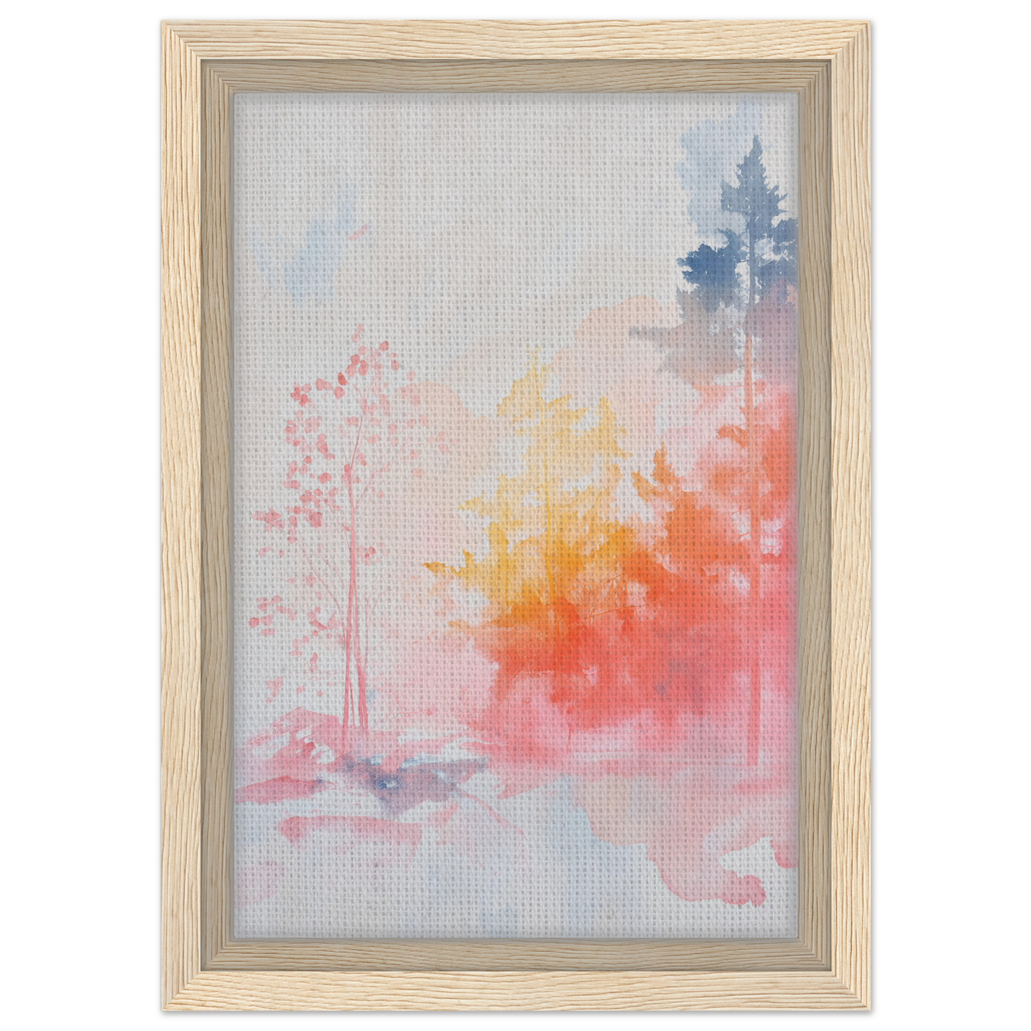 Framed canvas of Ephemeral Radiant Grove showcasing soft pastel colors for elegant room decor