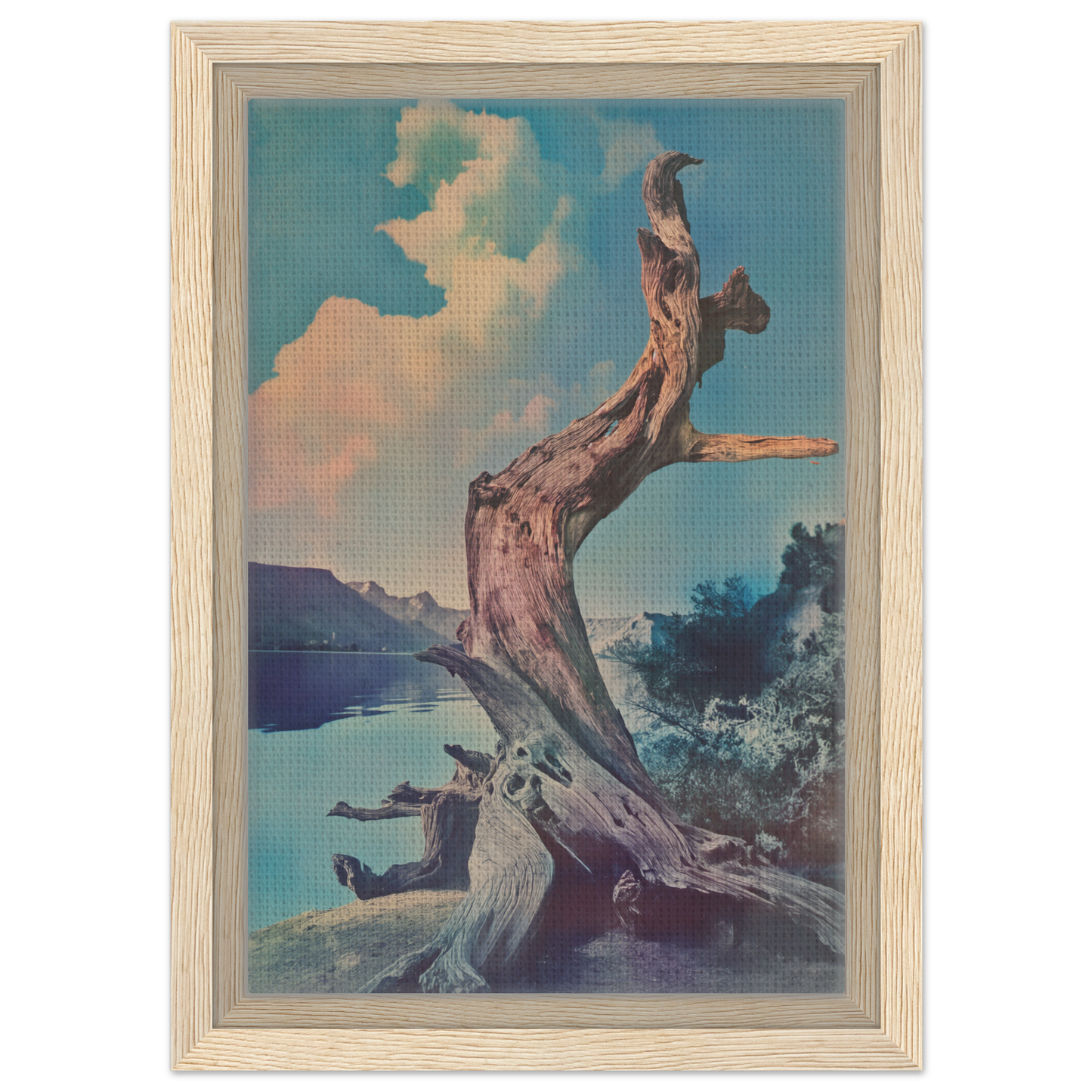 Gnarled tree trunk in Eternal Arbor Lore as stunning room decor with scenic backdrop