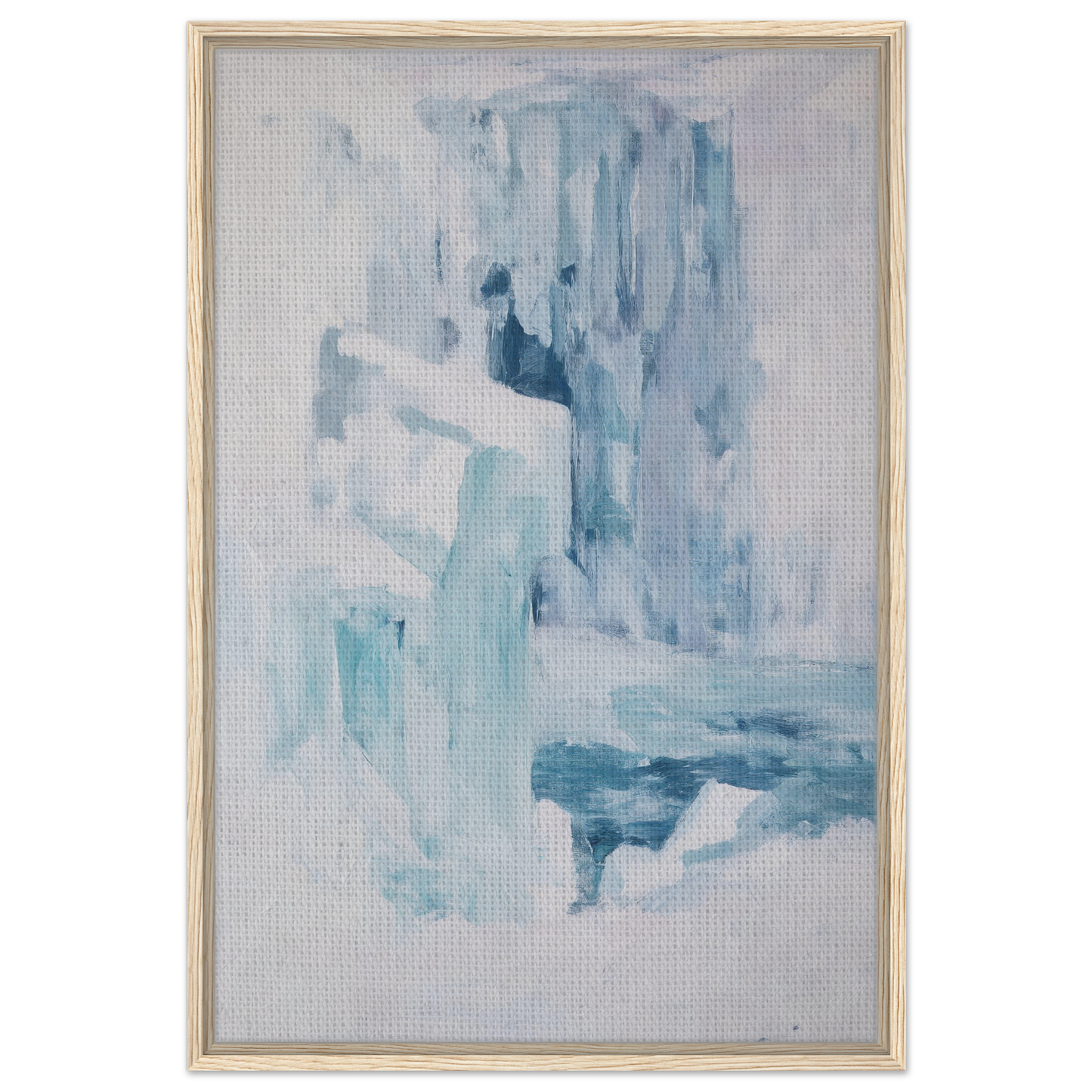 Abstract painting in soft blue and white for Eternal Blue Whispers room decor