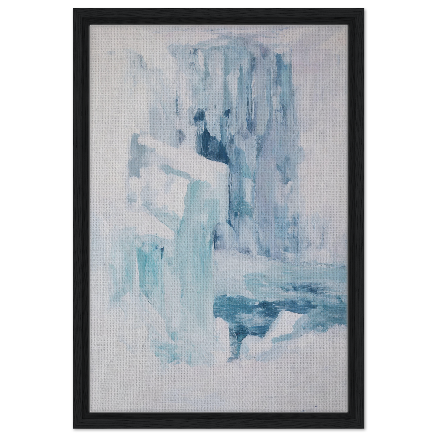Abstract painting in soft blue and white for Eternal Blue Whispers room decor