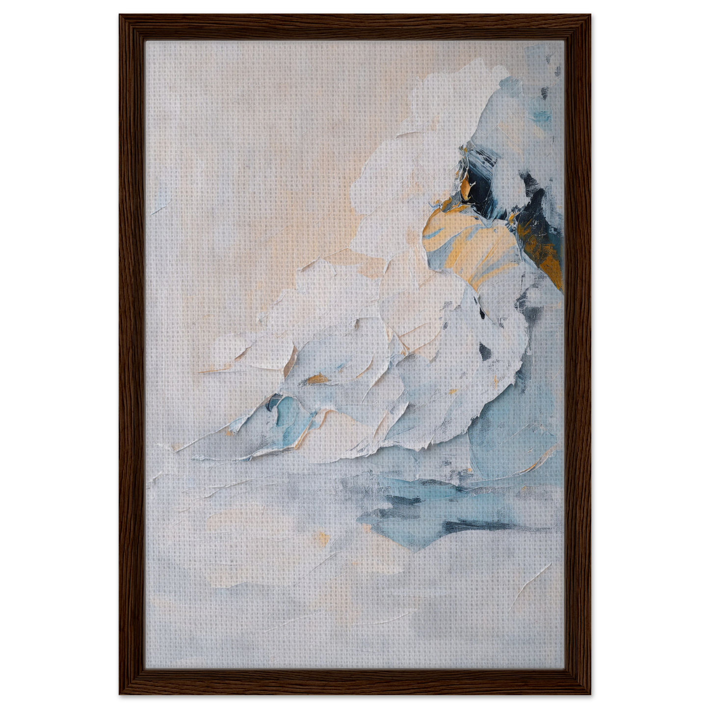 Abstract painting in soft colors and textures for Ethereal Birdscapes room decor