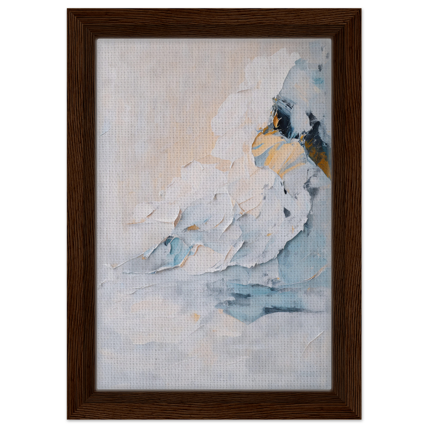 Abstract painting in soft colors and textures, Ethereal Birdscapes Framed Canvas Print