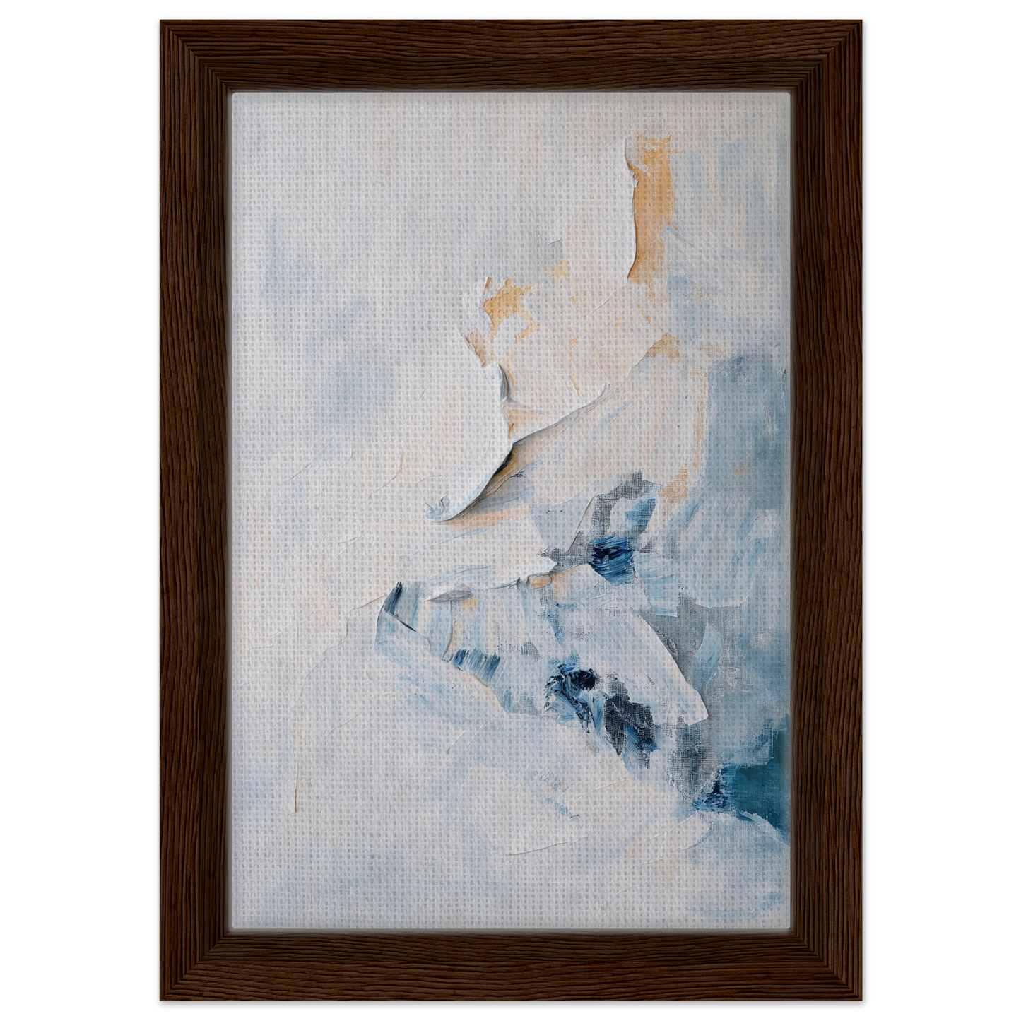 Abstract painting in soft blue, white, and beige for Etheric Silence Dreaming framed canvas print