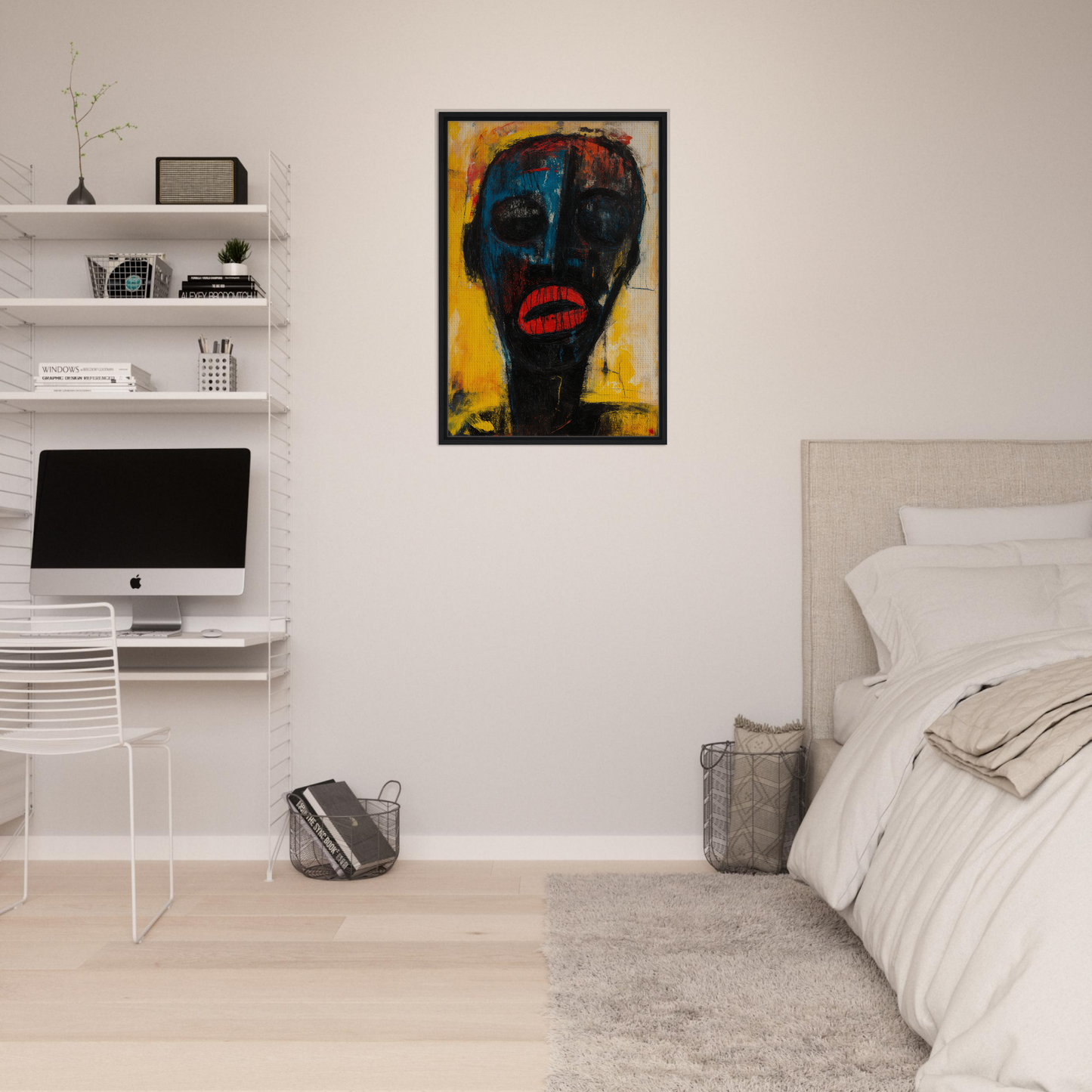 Vibrant abstract portrait in Face’s Psyche Palette for stylish room decor