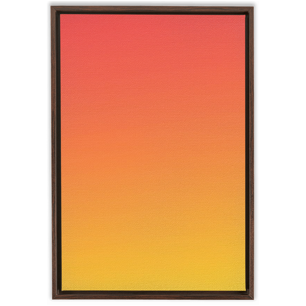 A framed painting of a yellow and orange gradient