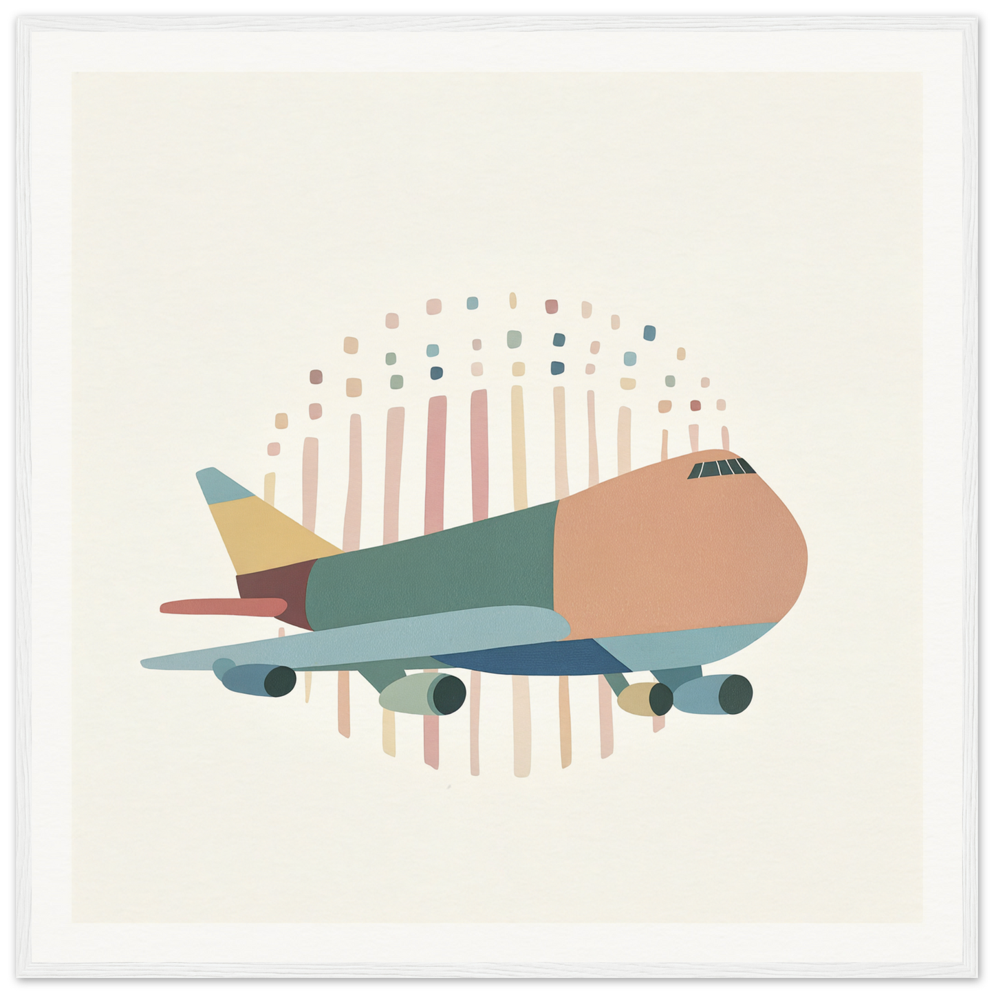 Stylized passenger aircraft in muted colors from Aero Waves Reverie special edition art