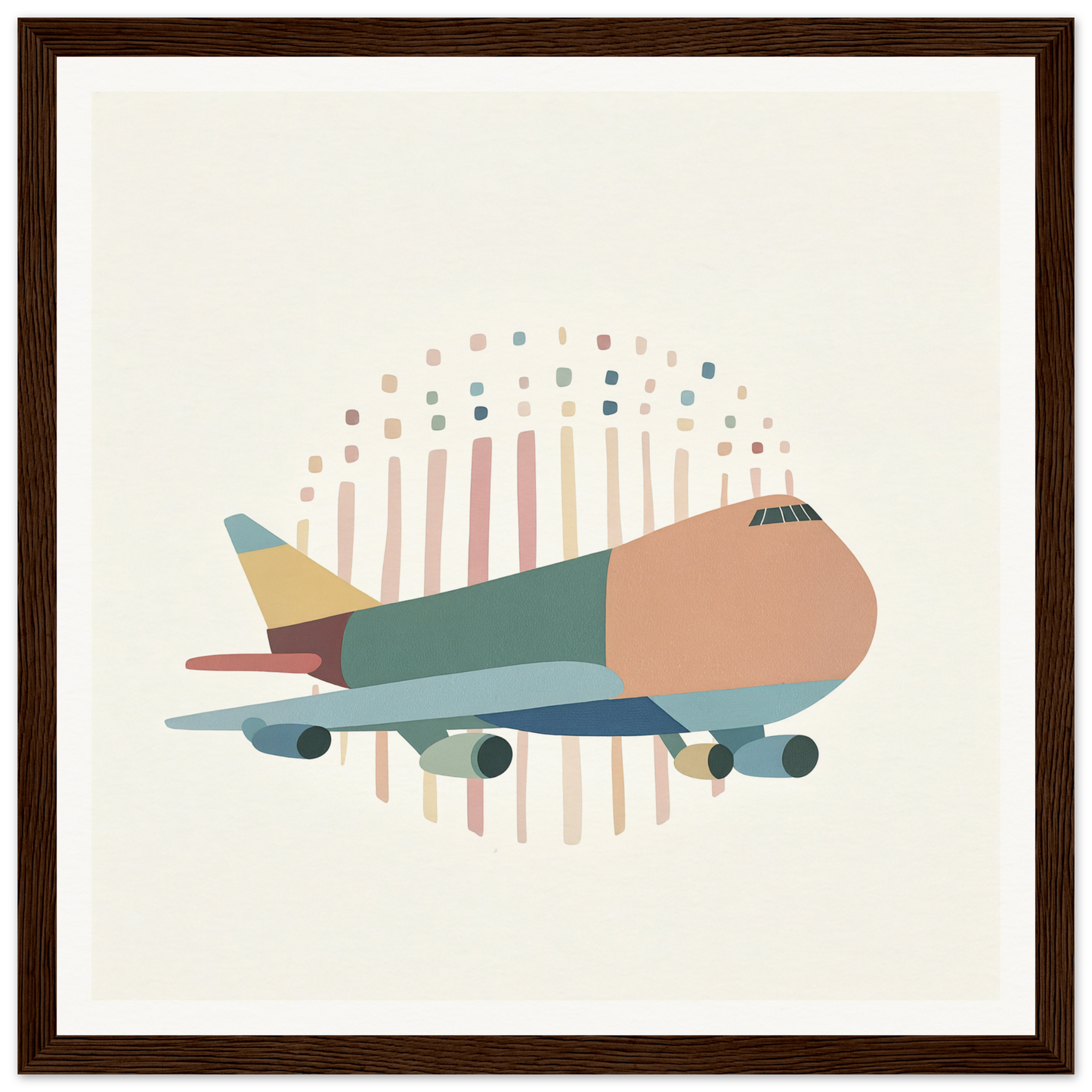 Stylized cartoon airplane in muted pastel colors for Aero Waves Reverie special edition art™