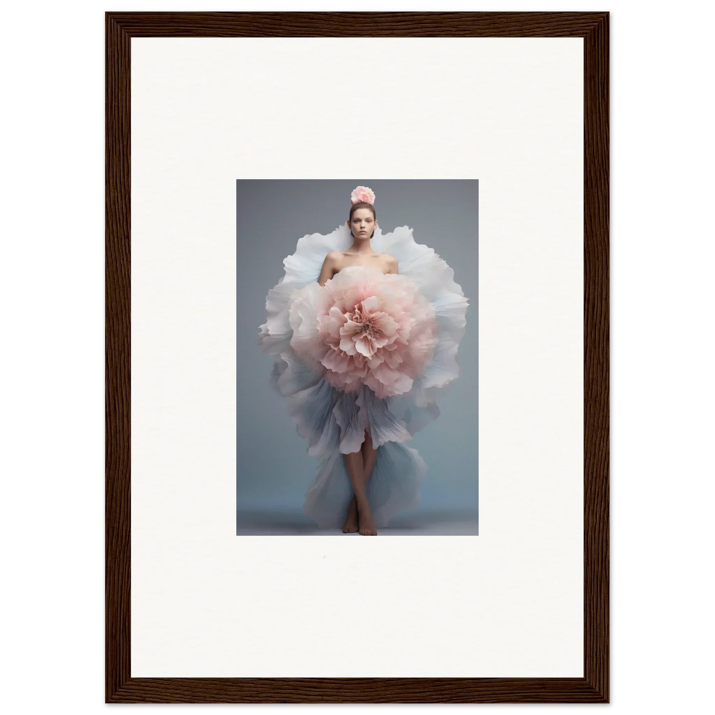 A figure in an ethereal dress like a blooming flower from Astral Petal Whispers