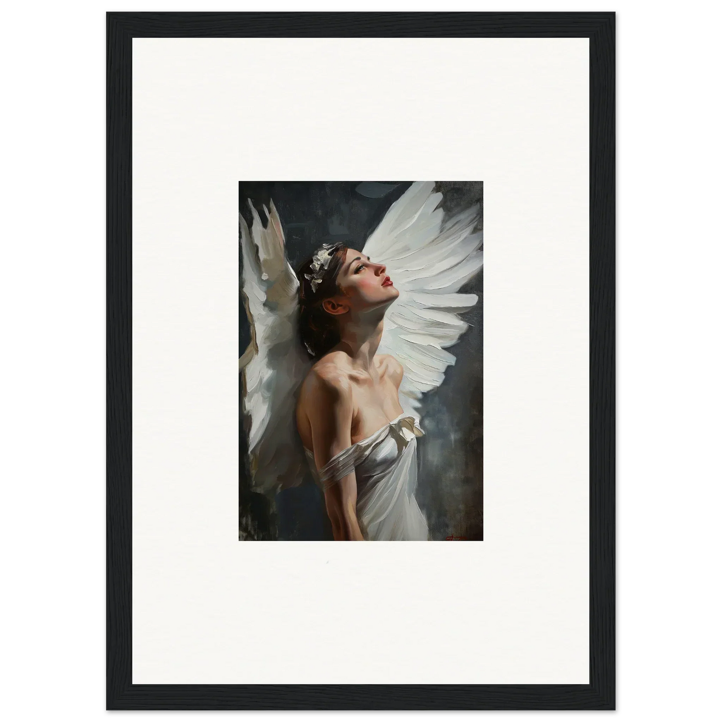 Ethereal figure with wings emergence in a stunning canvas print for room decoration