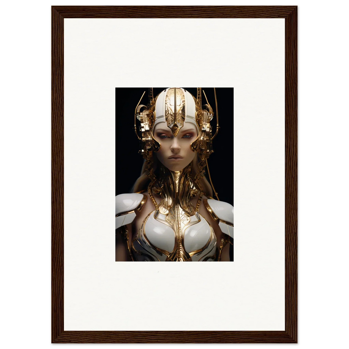 Ornate golden headdress and armor wall art for cool room decoration