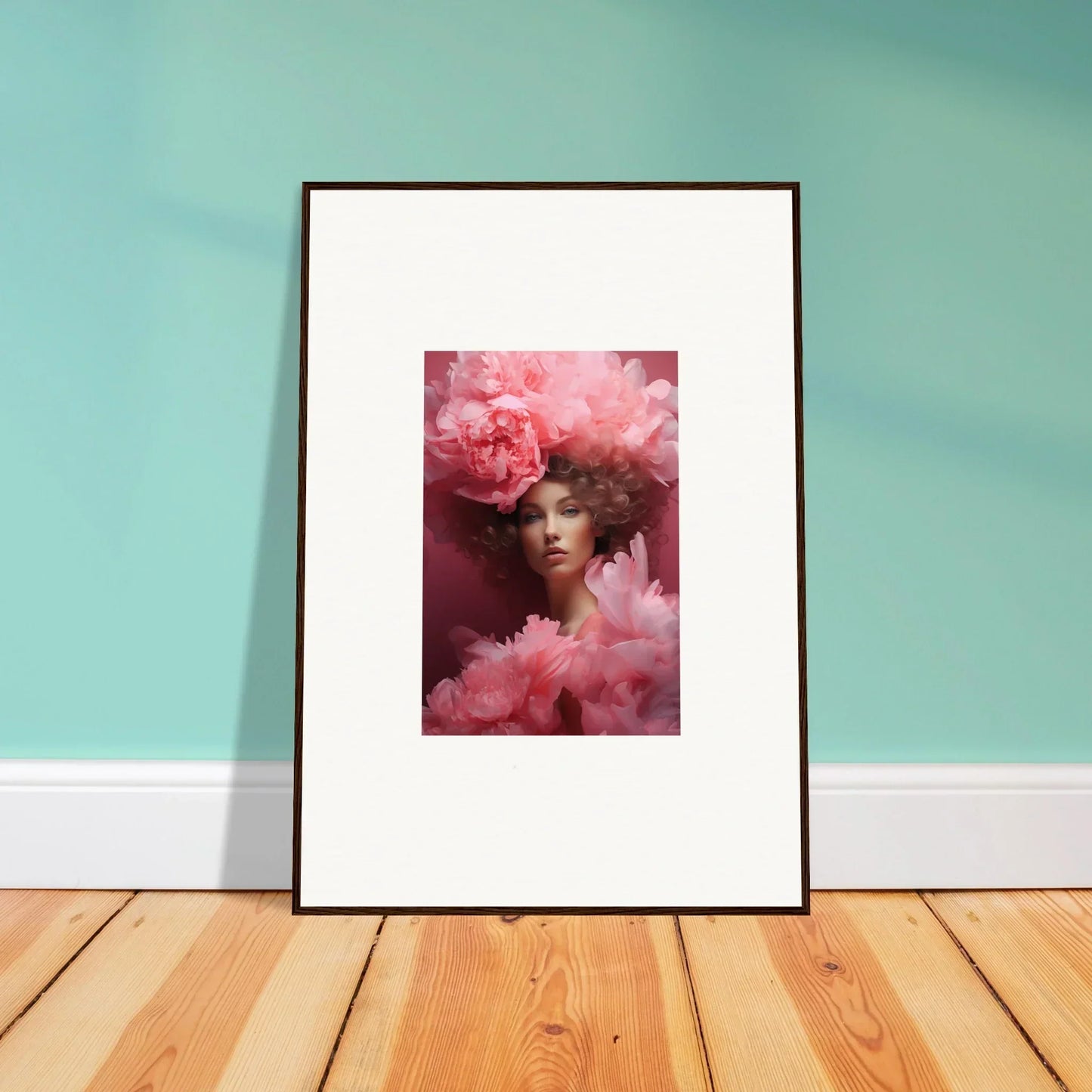 Framed canvas print of Blossom Dreamscape Whispers with pink floral details