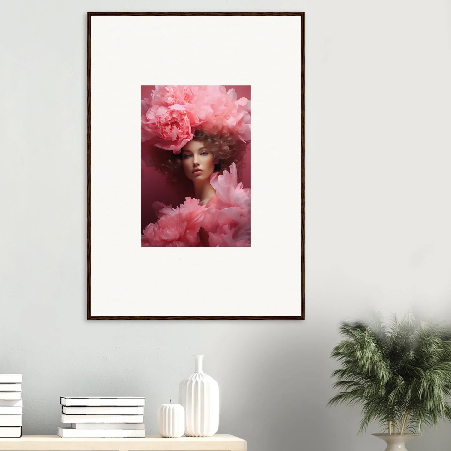 Framed canvas print of Blossom Dreamscape Whispers with floral portrait decor