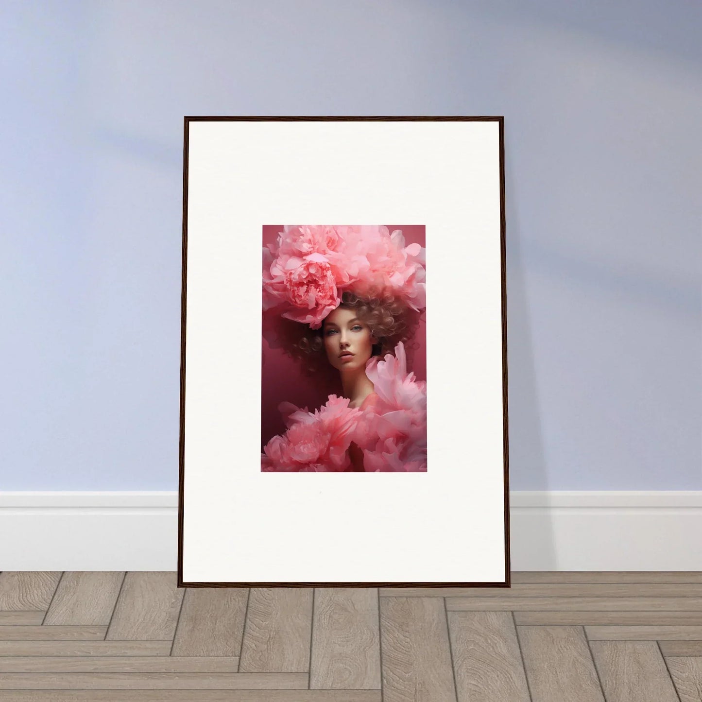Framed canvas print of Blossom Dreamscape Whispers with pink floral elements for room decoration
